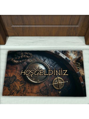 Colorix Carpet Korsan Desenli Dekoratif Kapı Önü Paspası No: 1861