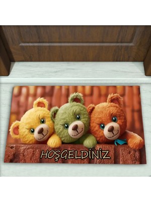 Colorix Carpet Ayıcık Desenli Dekoratif Kapı Önü Paspası No: 2300