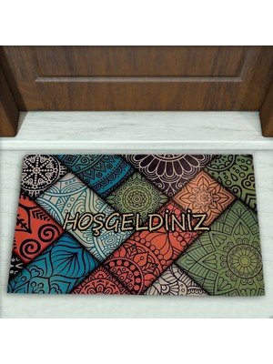 Colorix Carpet Geometrik Desenli Dekoratif Kapı Önü Paspası No: 2325