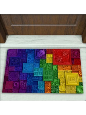 Colorix Carpet Geometrik Desenli Dekoratif Kapı Önü Paspası No: 2397