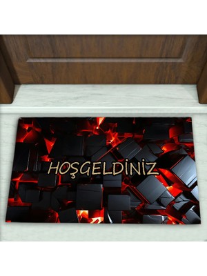 Colorix Carpet Modern Desenli Dekoratif Kapı Önü Paspası No: 1908