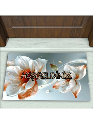 Colorix Carpet Çiçek Desenli Dekoratif Kapı Önü Paspası No: 2022