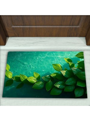 Colorix Carpet Yaprak Desenli Dekoratif Kapı Önü Paspası No: 2440