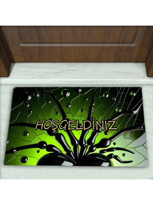 Colorix Carpet Örümcek Desenli Dekoratif Kapı Önü Paspası No: 2462