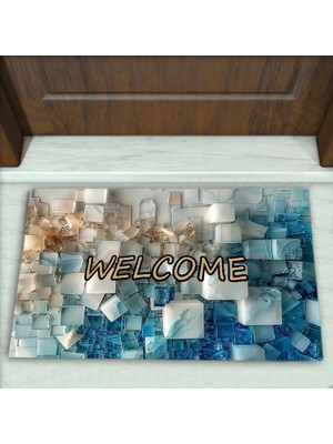 Colorix Carpet Geometrik Desenli Dekoratif Kapı Önü Paspası No: 2496