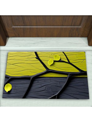 Colorix Carpet Ağaç Desenli Dekoratif Kapı Önü Paspası No: 2506