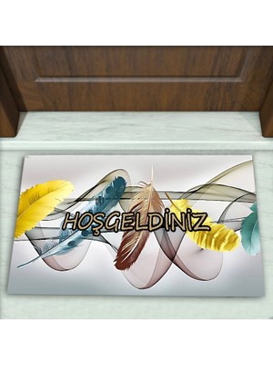 Colorix Carpet Tüy Desenli Dekoratif Kapı Önü Paspası No: 2061