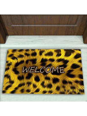 Colorix Carpet Kürk Desenli Dekoratif Kapı Önü Paspası No: 2093