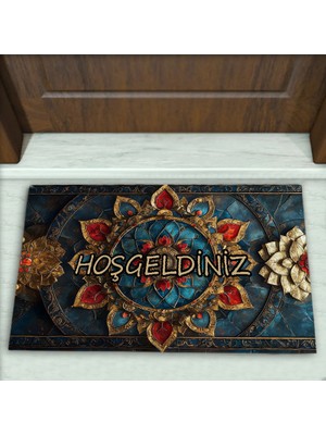 Colorix Carpet Geometrik Desenli Dekoratif Kapı Önü Paspası No: 2508