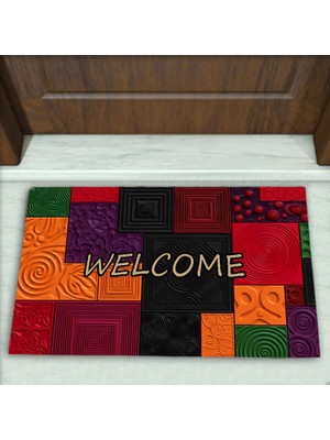 Colorix Carpet Geometrik Desenli Dekoratif Kapı Önü Paspası No: 2538