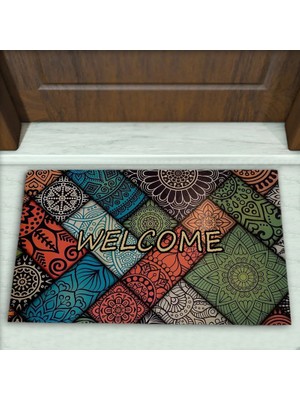 Colorix Carpet Geometrik Desenli Dekoratif Kapı Önü Paspası No: 2546
