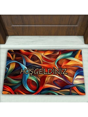Colorix Carpet Modern Desenli Dekoratif Kapı Önü Paspası No: 2201