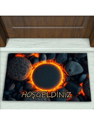 Colorix Carpet Taş Desenli Dekoratif Kapı Önü Paspası No: 2670