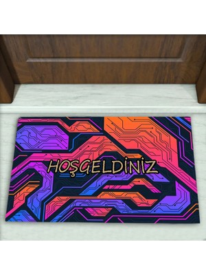 Colorix Carpet Geometrik Desenli Dekoratif Kapı Önü Paspası No: 2826