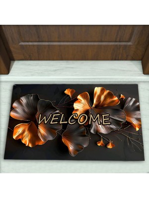 Colorix Carpet Çiçek Desenli Dekoratif Kapı Önü Paspası No: 2098