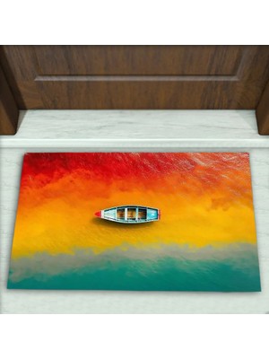 Colorix Carpet Gemi Desenli Dekoratif Kapı Önü Paspası No: 2155