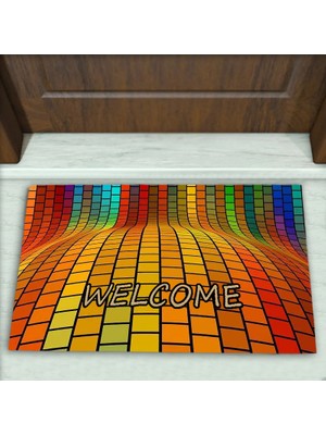 Colorix Carpet Geometrik Desenli Dekoratif Kapı Önü Paspası No: 2233