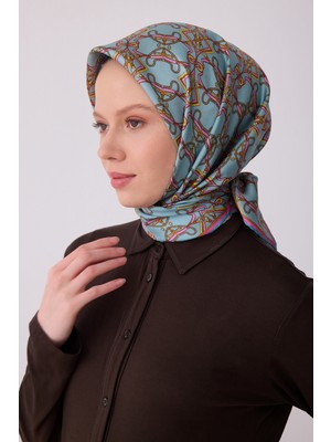 Belli Klasik Desen Ipek Twill Eşarp - 2026 Ilkbahar-Yaz (T)  4328-51