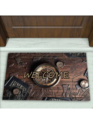 Colorix Carpet Korsan Desenli Dekoratif Kapı Önü Paspası No: 1864