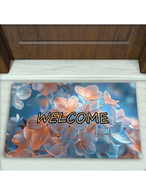 Colorix Carpet Çiçek Desenli Dekoratif Kapı Önü Paspası No: 1968