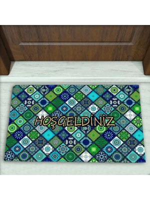 Colorix Carpet Geometrik Desenli Dekoratif Kapı Önü Paspası No: 2701