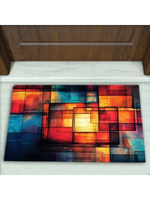 Colorix Carpet Geometrik Desenli Dekoratif Kapı Önü Paspası No: 2740