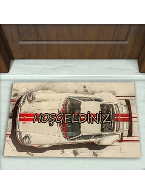 Colorix Carpet Araba Desenli Dekoratif Kapı Önü Paspası No: 2172