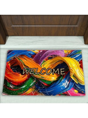 Colorix Carpet Modern Desenli Dekoratif Kapı Önü Paspası No: 2259