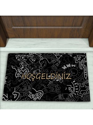 Colorix Carpet Geometrik Desenli Dekoratif Kapı Önü Paspası No: 2295