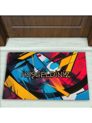 Colorix Carpet Geometrik Desenli Dekoratif Kapı Önü Paspası No: 2792