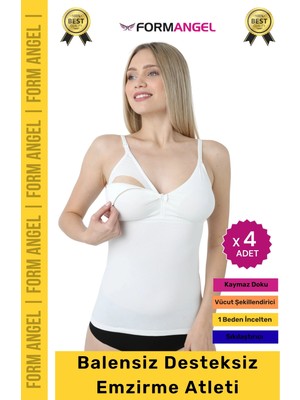 Carlburn #emzirmeatleti Desteksiz Balensiz Klipsli Ince Askılı Rahat Hamile Lohusa Emzirme Atleti - 4 Adet