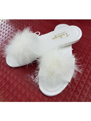 Ceyyiz Tulips Topuksuz Kaz Tüyü Bayan Terlik 561