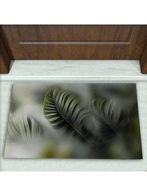 Colorix Carpet Yaprak Desenli Dekoratif Kapı Önü Paspası No: 2565