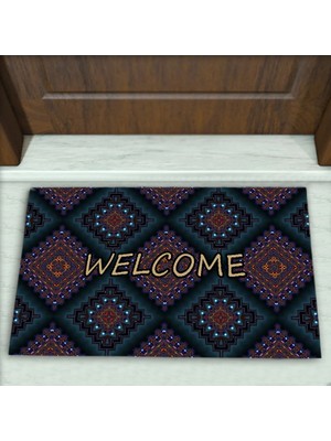 Colorix Carpet Geometrik Desenli Dekoratif Kapı Önü Paspası No: 2631