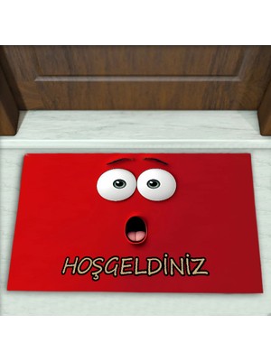 Colorix Carpet Emoji Desenli Dekoratif Kapı Önü Paspası No: 2673