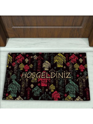 Colorix Carpet Ok Desenli Dekoratif Kapı Önü Paspası No: 2750
