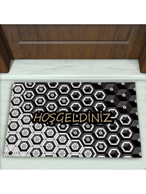 Colorix Carpet Geometrik Desenli Dekoratif Kapı Önü Paspası No: 2592