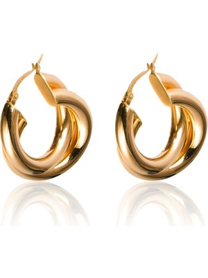 Berk Mücevherat 14 Ayar Altın Sarmal Küpe