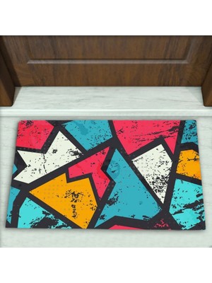 Colorix Carpet Geometrik Desenli Dekoratif Kapı Önü Paspası No: 2312