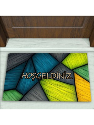 Colorix Carpet Geometrik Desenli Dekoratif Kapı Önü Paspası No: 2717