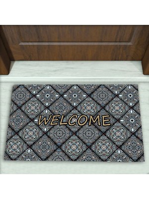Colorix Carpet Geometrik Desenli Dekoratif Kapı Önü Paspası No: 2446