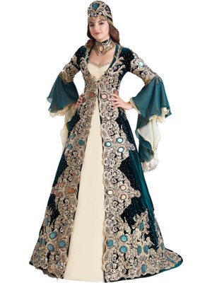 Ceyyiz Büyük Taşlı Bindallı Kına Elbisesi 5 Parça Zerafet