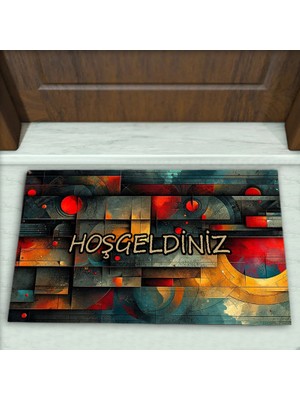 Colorix Carpet Geometrik Desenli Dekoratif Kapı Önü Paspası No: 1905