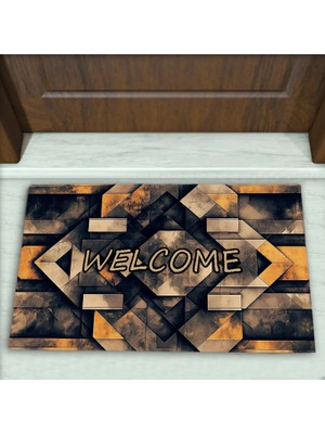 Colorix Carpet Geometrik Desenli Dekoratif Kapı Önü Paspası No: 2633