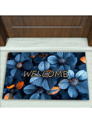 Colorix Carpet Çiçek Desenli Dekoratif Kapı Önü Paspası No: 2786