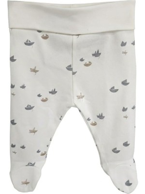 Bistyle Pantolon Patikli Little Boats Ekru - Gri