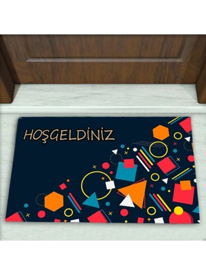 Colorix Carpet Geometrik Desenli Dekoratif Kapı Önü Paspası No: 2346