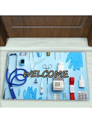 Colorix Carpet Tıp Desenli Dekoratif Kapı Önü Paspası No: 2055