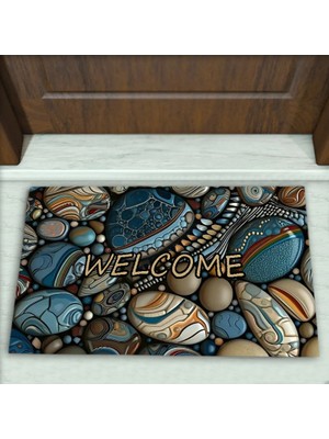 Colorix Carpet Taş Desenli Dekoratif Kapı Önü Paspası No: 2421