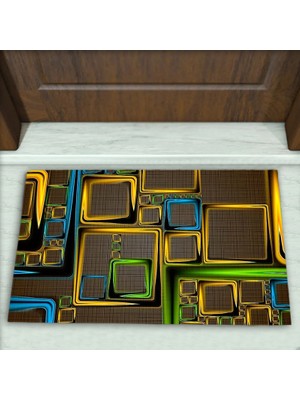 Colorix Carpet Geometrik Desenli Dekoratif Kapı Önü Paspası No: 2441